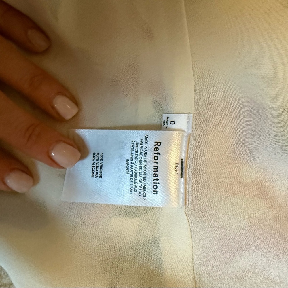 Reformation Cream Embroidered Ruffle Halter Tank - Picture 14 of 15